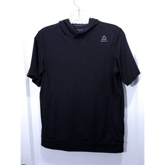 Reebok Women's Short-Sleeve Hoodie Black Lightweight Activewear L - Picture 2 of 7